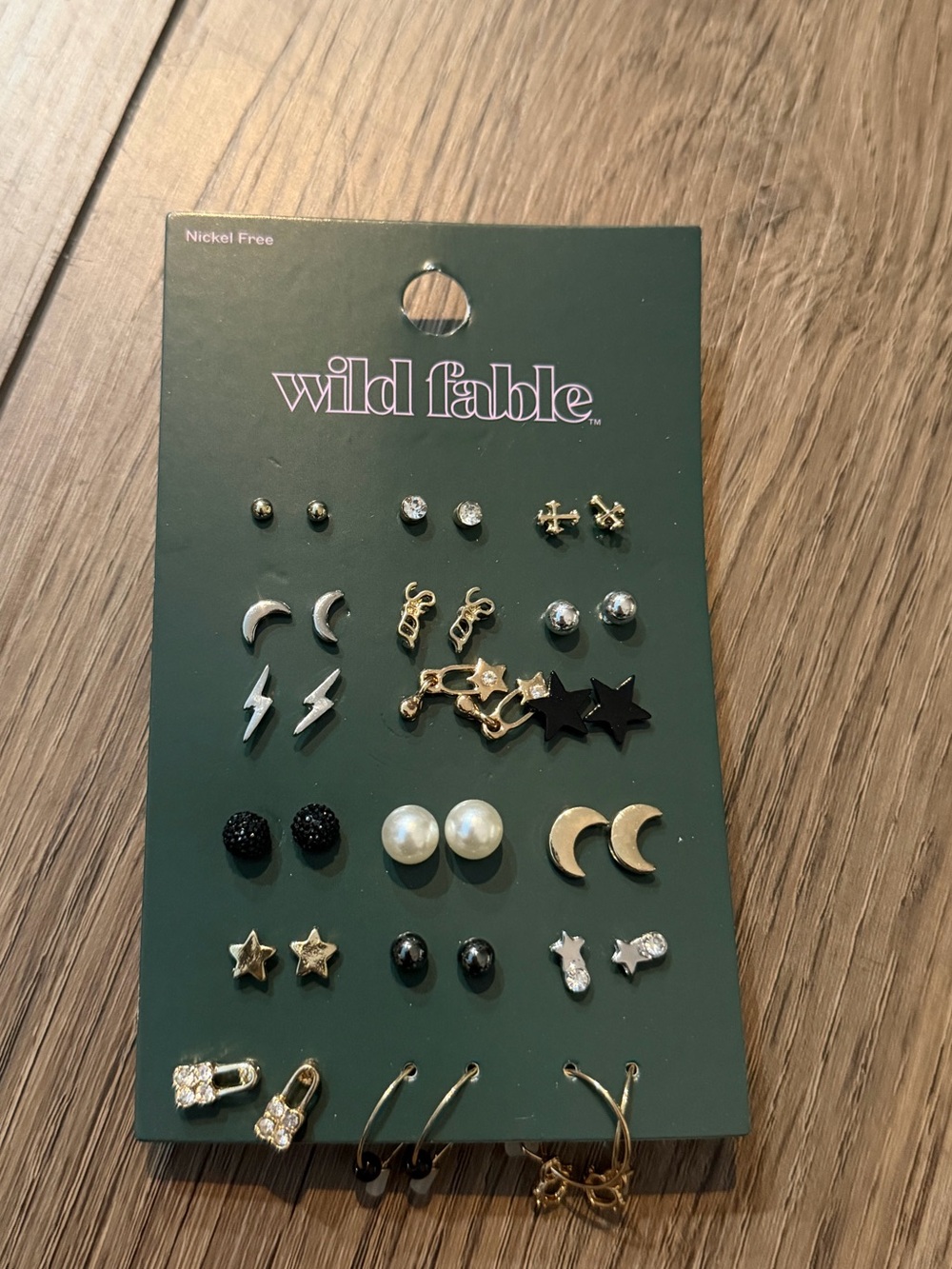 wild fable Gold, Black, Silver and Pearl Earring Set